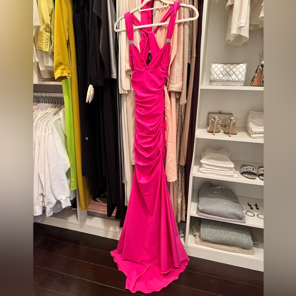 Neon Pink Evening Gown